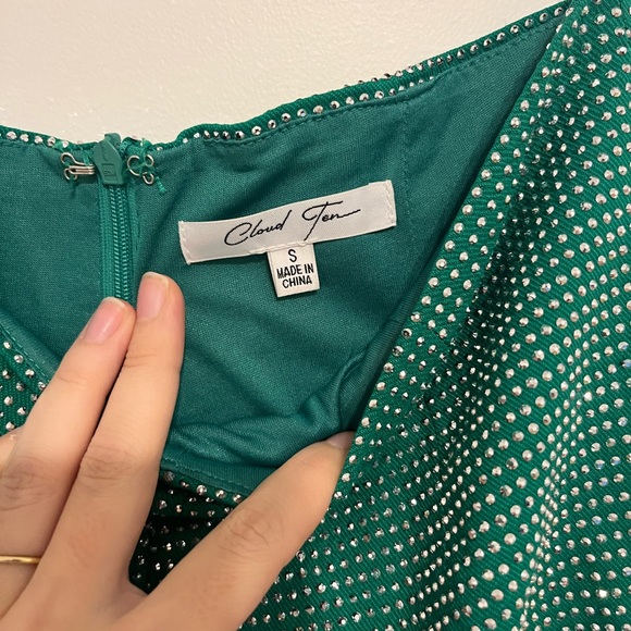 Green Rhinestone Shorts - Picture 2 of 4